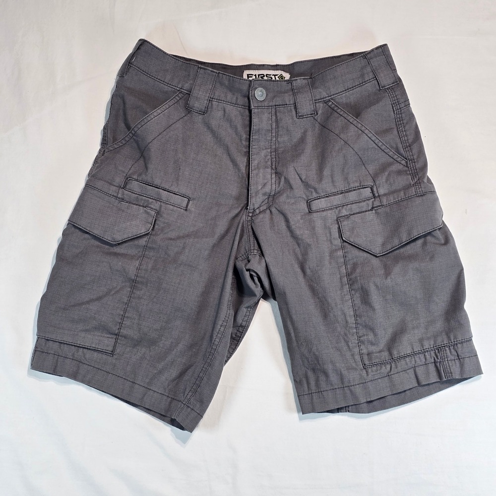 First Tactical Mens BDU Cargo Shorts Gray Ripstop Outdoor Hiking Size 30